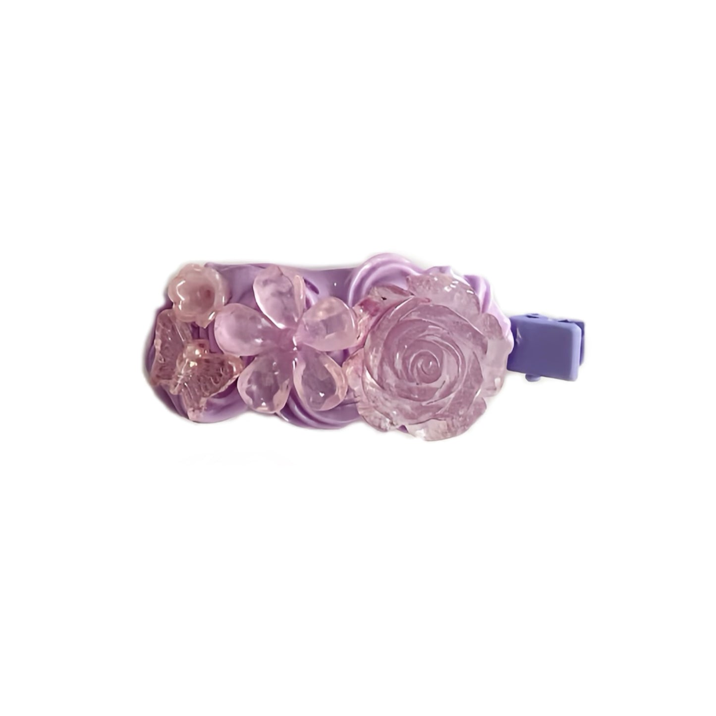 Purple Floral - Hair Clips