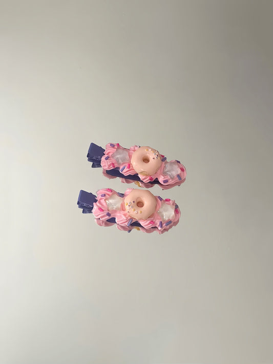 Strawberry Donut - Hair Clips