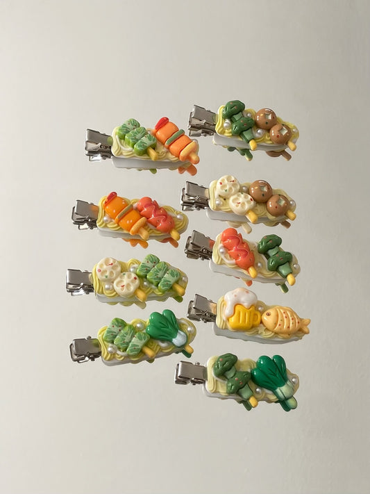 Veggie and Meat Skewers - Hair Clips